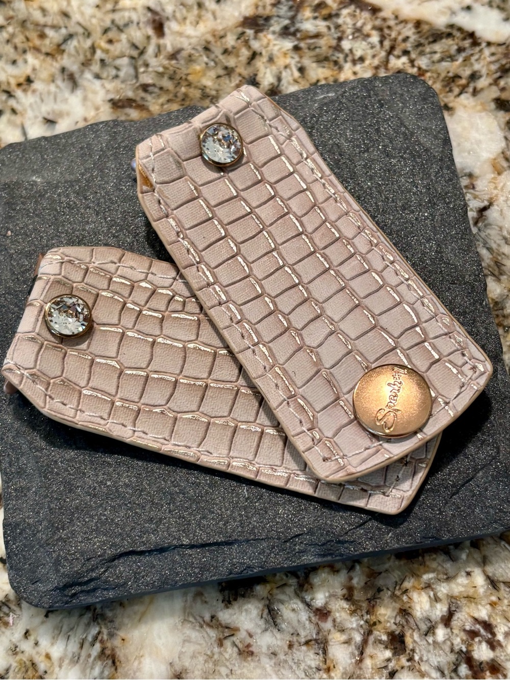Taupe Croc-Embossed Leather Watchband